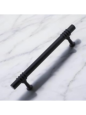 Nacario Eylül (128 mm - 12.8 Cm) Siyah Metal Mobilya Mutfak Çekmece Dolap Dolabı Kapak Kulbu Kulpu Kulpları