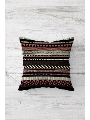Nacario Pelangi Ottoman Desenli Çift Tarafı Baskılı Gizli Fermuarlı Yastık Kılıfı Kırlent Koltuk Yastık Kılıfı, Siyah-Gri-Pembe 45 x 45