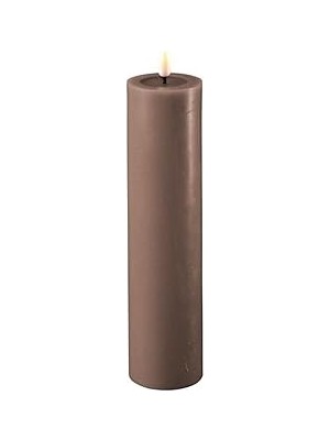 Nacario Deluxe Homeart Moka LED Mum Kahverengi 5X20 cm - De RF-0094