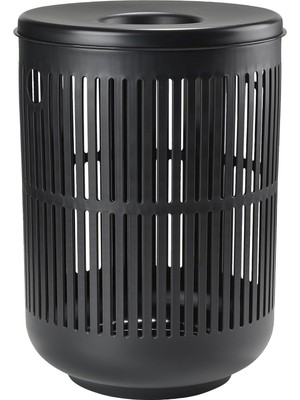 Nacario Zone Denmark Ume Kapaklı Çamaşır Sepeti, Çamaşır Torbası, Çamaşır Sepeti, Çap 40 Cm, Yükseklik 54 Cm, Siyah