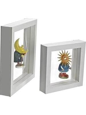 Nacario Safe 4516 Asılı Çerçeve, Beyaz, 18 x 18 cm | Mıknatıslı Çerçeve, 3D Çerçeve, Beyaz Nesneler Için, Üç Boyutlu Eşyalar