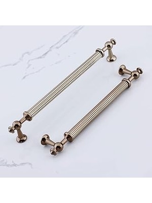 Nacario Nesil Çizgili 224 mm Bronz Metal Kulp Mobilya Çekmece Mutfak Dolabı Dolap Kulpları Kulpu Kulpları