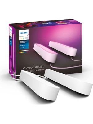Nacario Philips Hue Play 2'li Ekopaket - Beyaz, 16 Milyona Kadar Renk, Uygulama ile Kontrol Edilebilir, Amazon Alexa ile Uyumlu