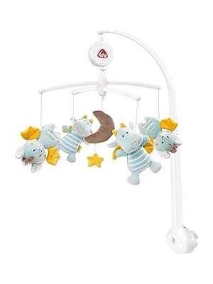 Nacario Fehn Müzik Mobil Küçük Kale - Sevimli Hayvanlarla Bebek Uyku Yardımı - Bebek Mobil Müzik Kutusu Melodi - 0-5 Ay Arası Bebekler Için Bebek Yatağı Oyuncak