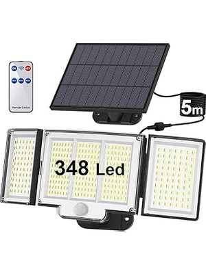 Nacario Greentech 348 Ledli, Güneş Enerjili, Hareket Sensörlü, 3 Taraflı AYDINLATMA/GT-SL30