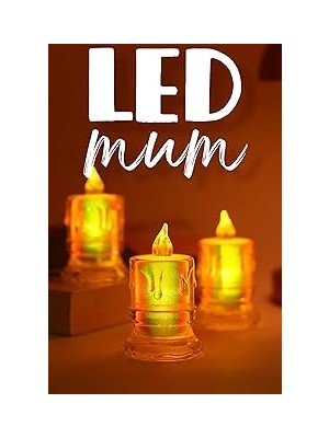 Nacario 3 Adet LED Mum Simli Tipi Pil Dahil Dumansız Alev Ledli Yapay Dekoratif Mum Işığı Orta PT421
