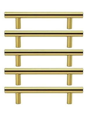 Nacario Alteta 5 Adet (128 mm - 12.8 Cm) Gold Altın Metal Mobilya Mutfak Çekmece Dolap Kulbu Kulpu Kulpları