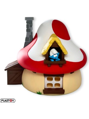 Nacario Plastoy Şirinler Evi Kumbara, Smurfs Mushroom House Money Box