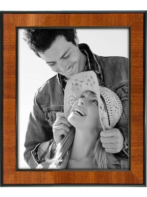 Nacario Malden International Designs Burl Ceviz Ahşap Fotoğraf Çerçevesi, Siyah Bordür, 20X25 cm