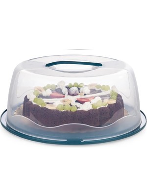 Nacario Geçmeli Kilitli, Kapaklı ve Saplı Yaş Pasta, Kek Taşıyıcı, Mutfak Saklama Için Yuvarlak Fanus, Bpa Içermeyen Kek Fanusu, Börek, Çörek Saklama Kabı, Cupcake, Turta Taşıma Kutusu (Lacivert)