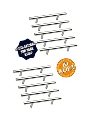 Nacario Paslanmaz Metal Kulp, Inox Dolap Çekmece Mobilya Kulbu, Tv Ünitesi Yatak Odası Vestiyer Mutfak Için (128 Mm, Adet, 10)