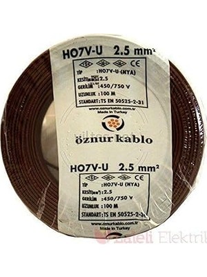 Nacario Öznur Kablo 2,5 Mm2 Nya Tek Damar Kahve 100M | Elektrik Iletimi