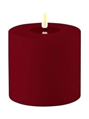 Nacario Deluxe Homeart Bordo Rengi LED Dış Mekan Mum 10X10 cm - De RF-UL-0042
