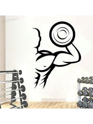 Nacario Spor Salonu Duvar Çıkartması Vinil Spor Salonu Spor Sanatı Vücut Geliştirme Fitness Duvar Çıkartması Dekorasyon Duvar Resmi Duvar Kağıdı 78 x 57 cm