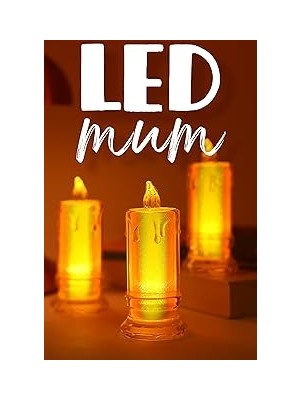 Nacario 3 Adet LED Mum Simli Tipi Pil Dahil Dumansız Alev Ledli Yapay Dekoratif Mum Işığı Büyük PT423