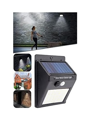 Nacario Chermik Pır Hareket Sensörlü 20 LED Solar Güneş Enerjili Su Geçirmez Duvar Lambası