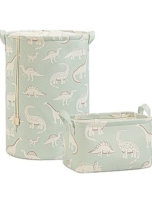Nacario Ocean Home Textile 2'li Çocuk Odası Dinozor Sepet Set 1 Adet 30 x 21 x 18/36 x 48 cm