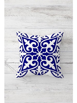 Nacario Pelangi Lacivert Geometrik Çift Tarafı Baskılı Gizli Fermuarlı Yastık Kılıfı Kırlent Koltuk Yastık Kılıfı, Lacivert 45 x 45, 24691114845451