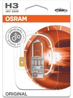 Nacario Osram H3 12V 55W Orijinal Halojen Far Ampülü, 1 Adet Blister Ambalaj