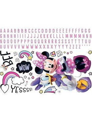 Nacario Roommates RMK5156GM Minnie Mouse Soy ve Yapıştır Alfabeli Dev Duvar Çıkartmaları
