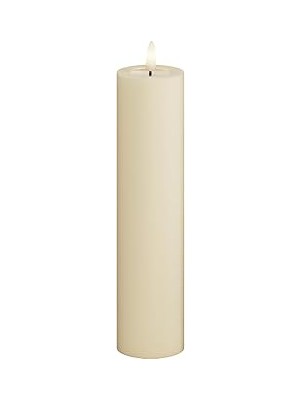 Nacario Deluxe Homeart Iç Mekan Alevsiz LED Mum - Krem - Gerçek Alevli ™ Teknoloji - Pille Çalışan Mum (5 x 20 Cm)