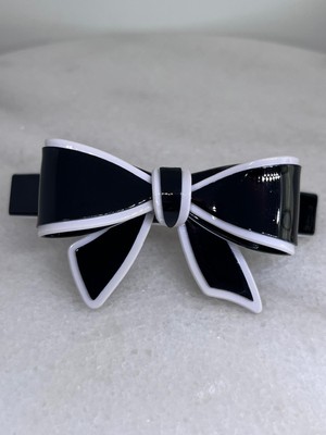 zdjewelry Kadın Kontür Şeritli Akrilik Fiyonk Otomatik Klipsli Fiyonk Toka