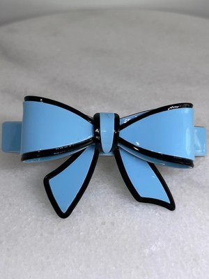 zdjewelry Kadın Kontür Şeritli Akrilik Fiyonk Otomatik Klipsli Fiyonk Toka