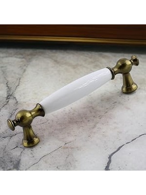 Nacario Arnas Porselen Antik Sarı Kulp 128 mm Mobilya Çekmece Mutfak Dolabı Dolap Kapak Kulpları Kulb Kulpu
