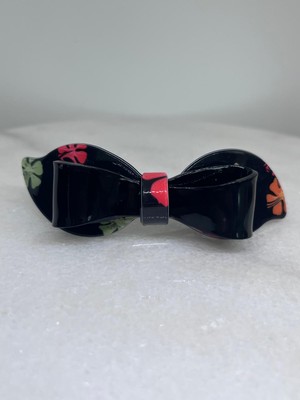 zdjewelry Çiçek Desenli Canlı Renkli Kemik Otomatik Klipsli Saç Tokası - Klasik Akrilik Fiyonk Toka