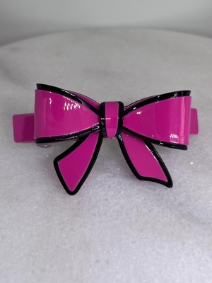 zdjewelry Kadın Kontür Şeritli Akrilik Fiyonk Otomatik Klipsli Fiyonk Toka