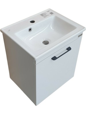 Usart Plus Mini Beyaz 45*36 cm Banyo Alt Modülü, Seramik Lavabo Dahil, Mdf