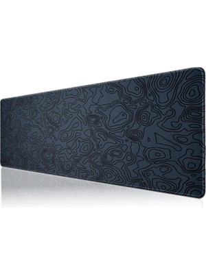 Nacario Klasse Pro - 5 Farklı Model Dikişli Kenar 120X60 cm Oyuncu Gaming Mouse Pad (Dark Grey Map Lines)