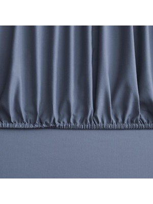 Nacario Linens Mix&match Pamuk Saten Indigo Queen Size Lastikli Çarşaf