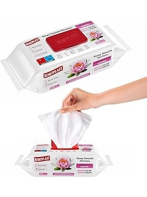 Nacario Yüzey Temizlik Havlusu 100 Yaprak, Iz Bırakmayan Lotus Kokulu Yüzey Temizlik Mendili 100'LÜ, Beyaz Sirke & Karbonat Içeren Islak Havlu & Mendil, Cam Ayna, Ev Ofis, Araba Araç Temizliği