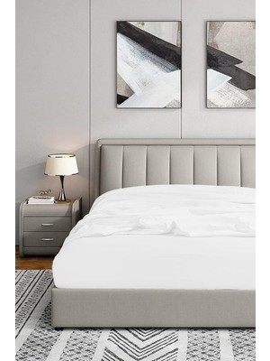 Nacario Soley 120X200 Lastikli Fitted Penye Çarşaf, Beyaz