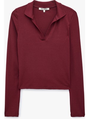 Koton Uzun Kollu Slim Fit Polo Yaka Tişört