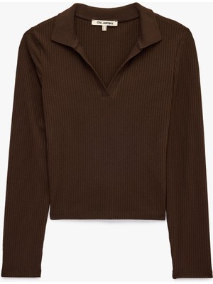 Koton Uzun Kollu Slim Fit Polo Yaka Tişört