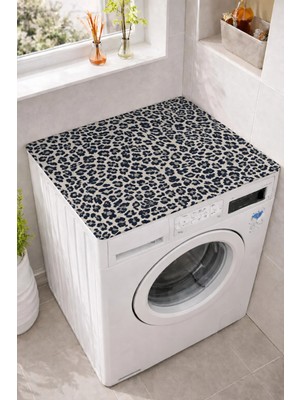 Paris Home Leopar Desenli Çamaşır Bulaşık Makinesi Örtüsü – Toz ve Kir Koruyucu Makine Üstü Örtü