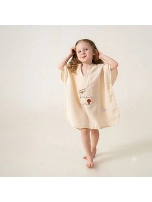 Kiddy Boo Müslin Unisex Çocuk Pançosu %100 Pamuk Plaj ve Banyo Pançosu