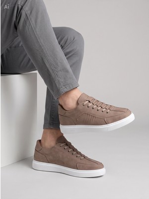 Dropland Erkek Nubuk Günlük Sneaker Ayakkabı - Kum Rengi - Hafif ve Konforlu