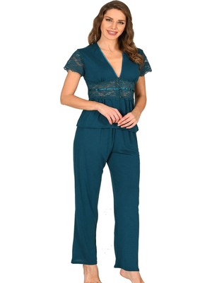 Colezium Petrol Yeşili Penye Pijama Takımı