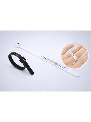 Colezium Yüzük Ölçüsü Alma Aleti Parmak Yüzük Ölçer Aparatı Ring Sizer Yüzük Ölçme Ölçü Seti - 2 Adet