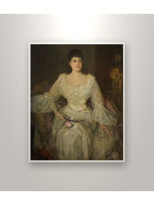 Michu Sir John Lavery – A Lady In White (A Portrait Of Lady Lyle) 1895 Poster, Figüratif Duvar Tablosu