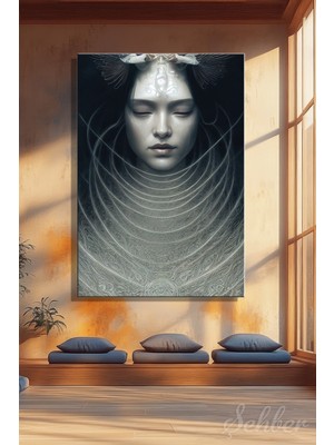 Şehber Kanvas Tablo Dikey Tekli Ev Kafe Ofis Joorkan Epic Portrait Beautiful Angel Mysterious Holy 2753