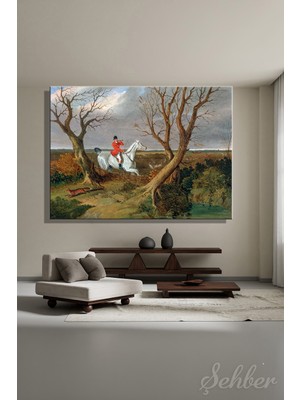 Şehber Yatay Kanvas Tablo Tekli Ev Kafe Ofis John Frederick Herring The Suffolk Hunt: Gone Away Eseri 2777
