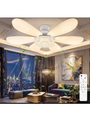 Airlux Kanat Kristal Ampul Tavan Vantilatörü Ultra Sessiz ABS Malzeme ile Her Yerde Kullanım