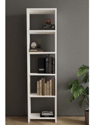 Classy 102ASYA 5 Raflı Tek Parça Kitaplık Beyaz