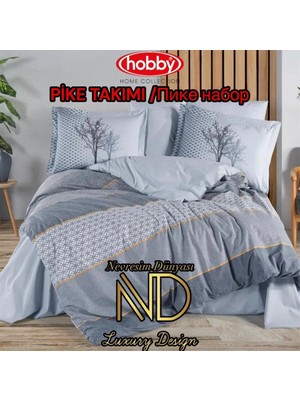 Colezium Poplin Pike Takımı Çift Kişilik Tanya Indigo