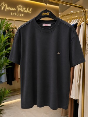 Parkur Aksesuarlı Kısa Kol Oysho Kadın T-Shirt – Füme