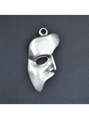Alooya Gizemli The Phantom Of The Opera - Maske Gümüş Kaplama Kolye Ucu